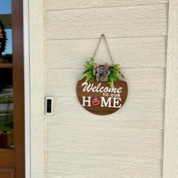 Interchangeable Welcome Sign for Front Door with 4 Seasonal Wreaths and 14 icons - Picture 2 of 2